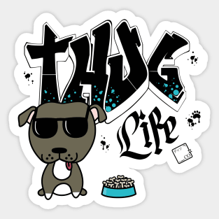 Thug Life (Kawaii Pitbull) Sticker